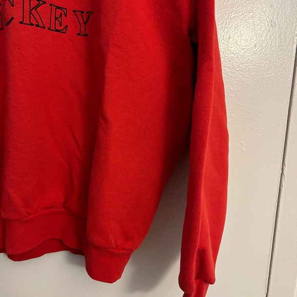Disney Vintage Mickey Mouse Red Crewneck Sweatshirt Colorful Black and White - Picture 5 of 7